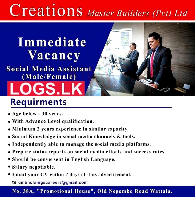 Social Media Assistant Vacancy at Creations Master Builders Job Vacancies