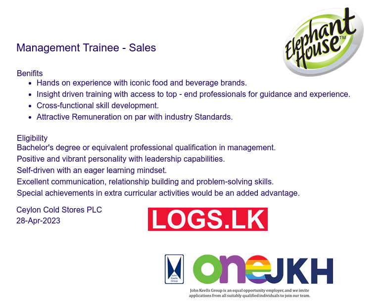 Management Trainee Job Vacancy at Elephant House Job Vacancies in Sri Lanka