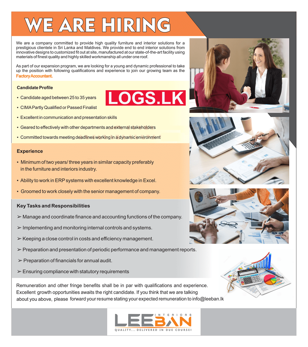 Factory Accountant Job Vacancy at Leeban Interiors Job Vacancies