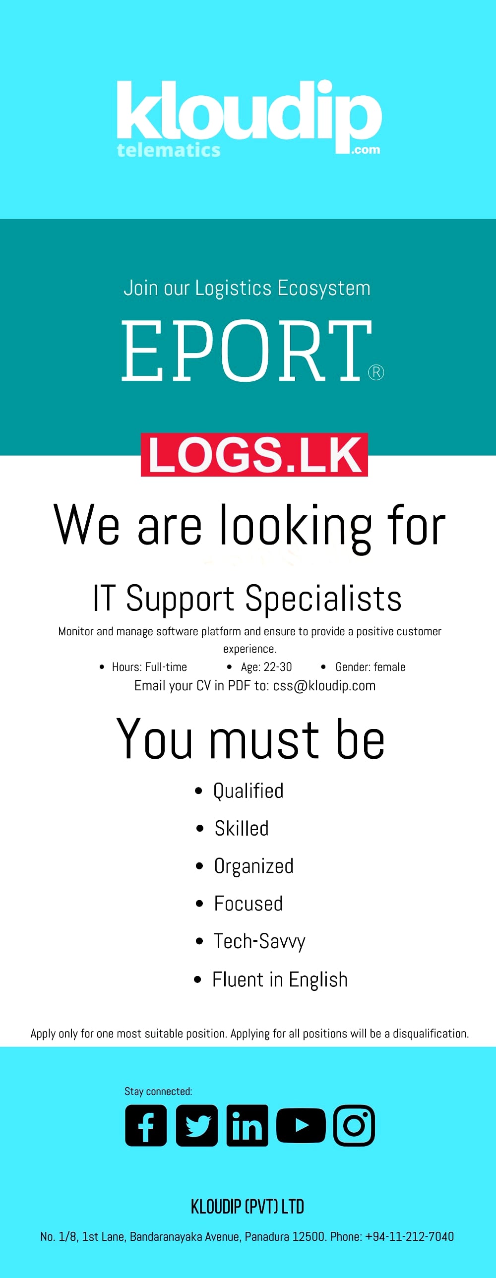 IT Support Specialists Job Vacancies at Kloudip (Pvt) Ltd Job Vacancies