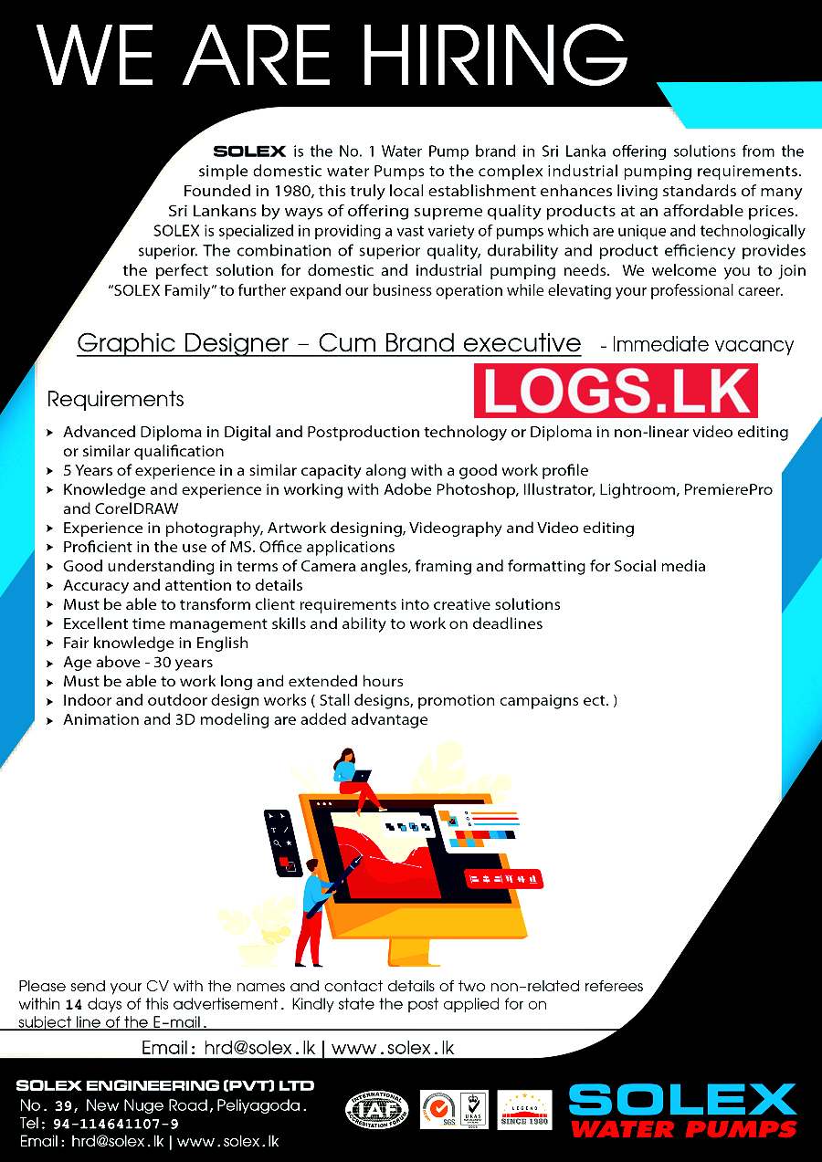 Graphic Designer Job Vacancy at Solex Engineering (Pvt) Ltd Job Vacancies