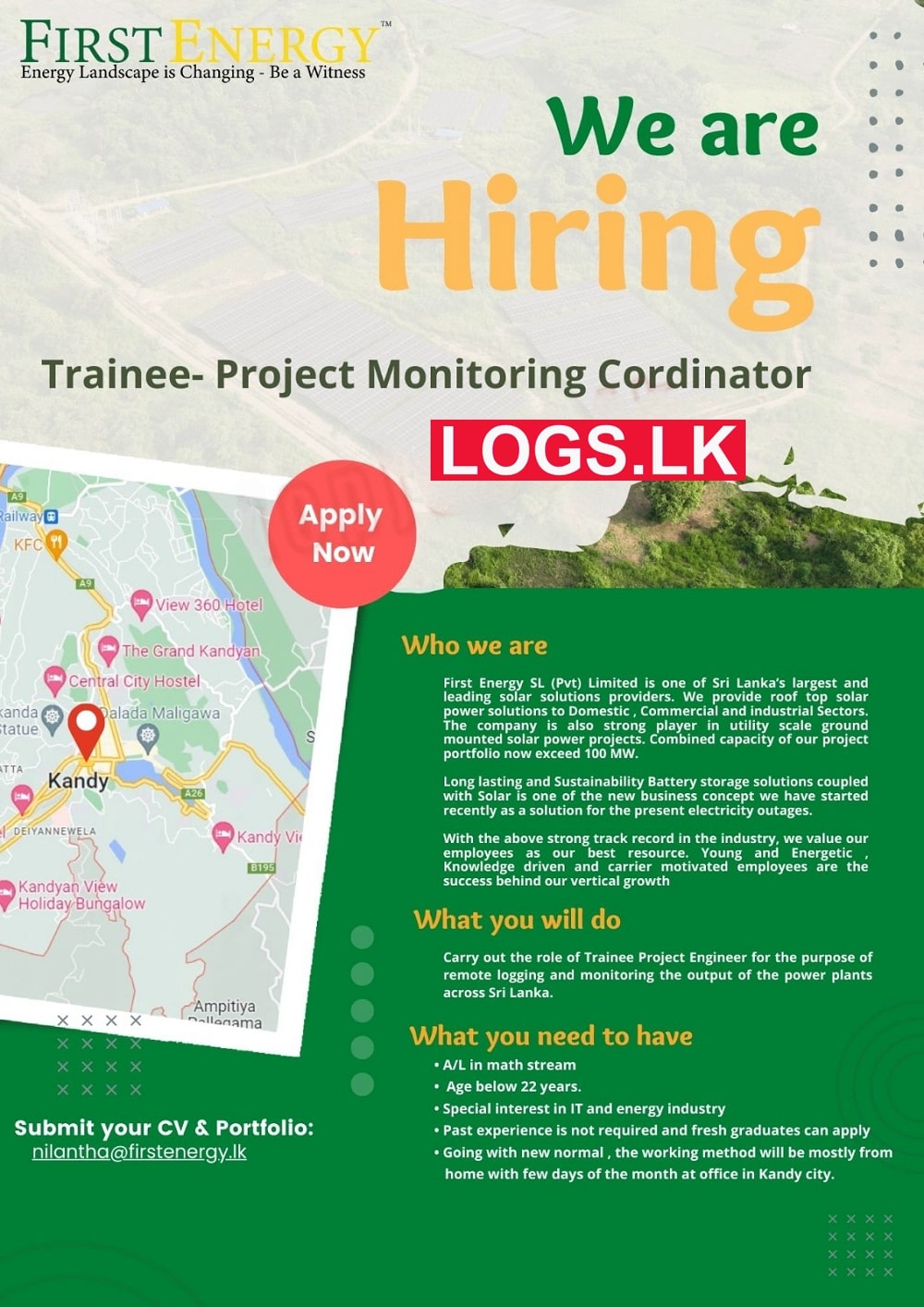 Project Monitoring Coordinator Job Vacancy at FirstEnergy SL (Pvt) Ltd Job Vacancies