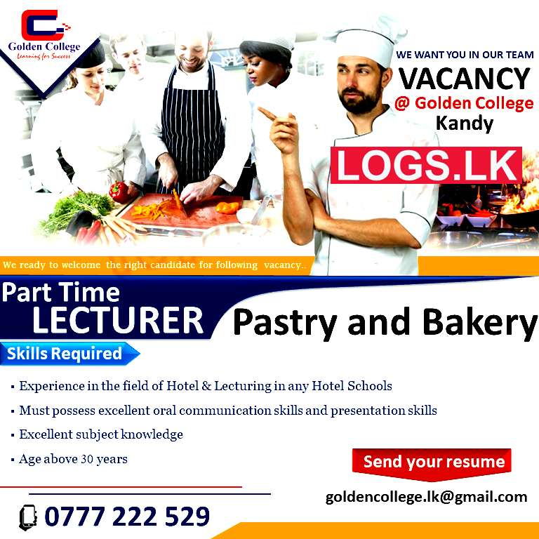 Part Time Lecturer (Pastry and Bakery) Job at Golden College Job Vacancies