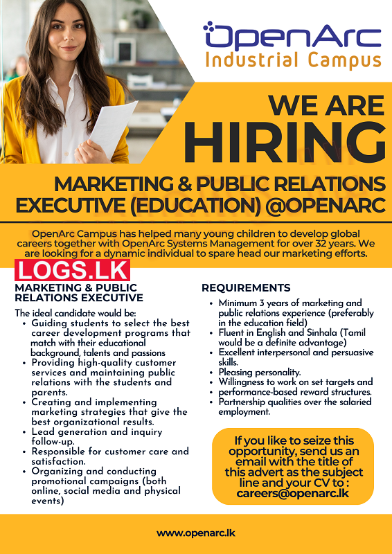 Marketing & Public Relations Executive Vacancy at OpenArc Campus Job Vacancies