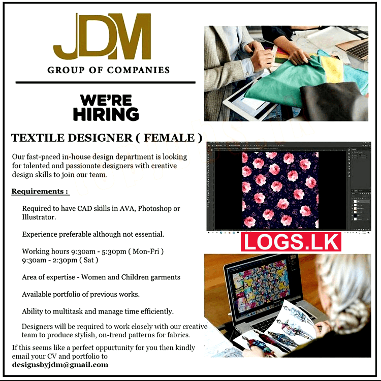 Textile Designer (Female) Vacancy at JDM Group of Companies Job Vacancies