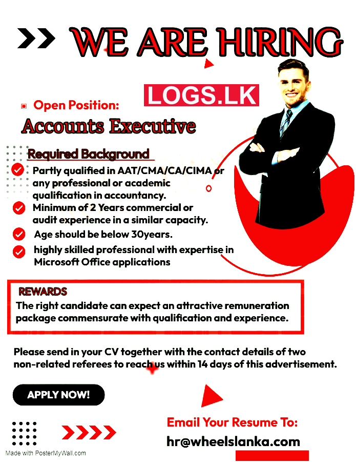 Accounts Executive Job Vacancy at Wheels (Pvt) Ltd Job Vacancies