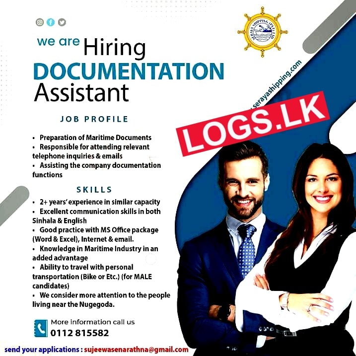 Documentation Assistant Job Vacancy at Seraya Shipping (Pvt) Ltd Job Vacancies