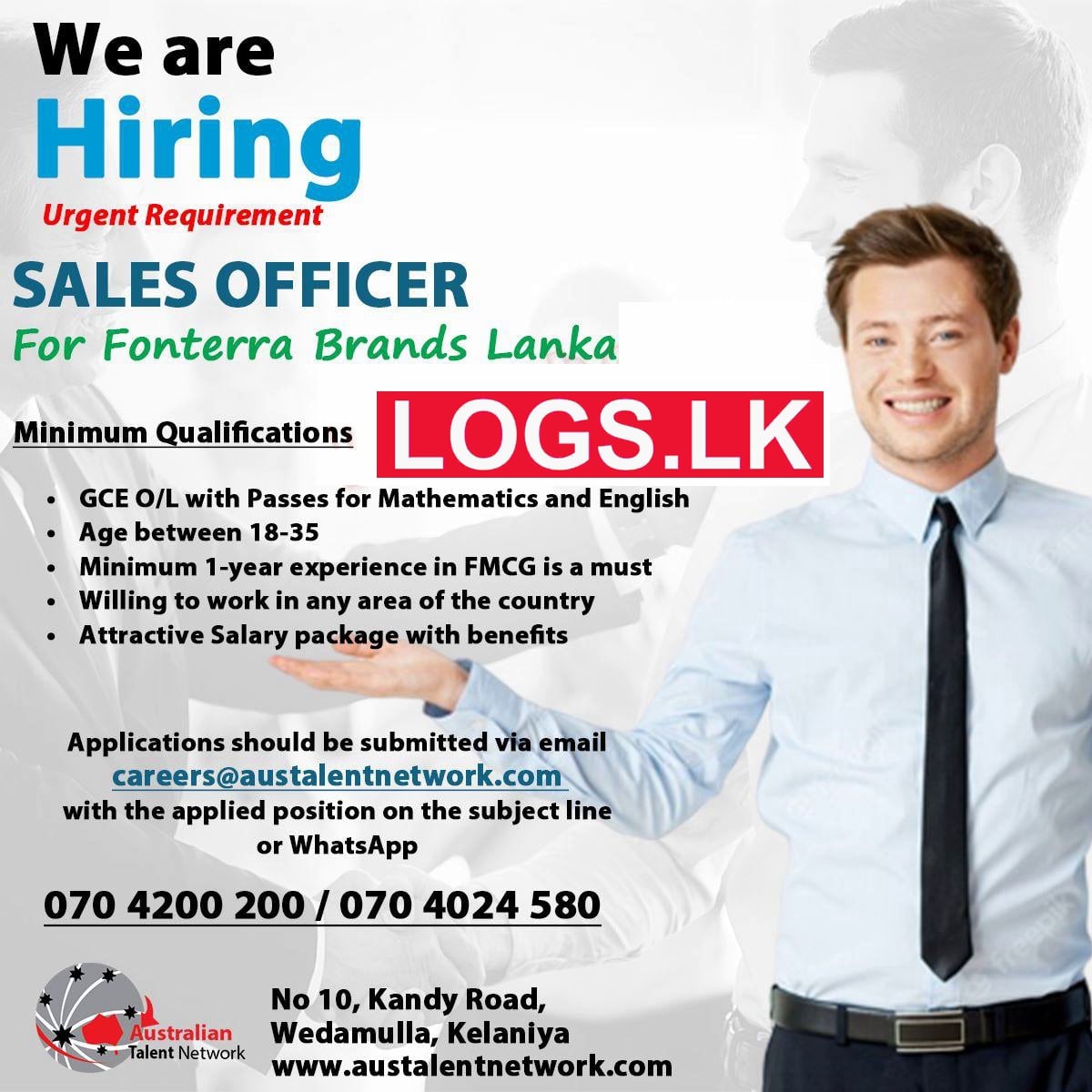 Sales Officer Job Vacancy at Fonterra Brands Anchor Company Job Vacancies in Sri Lanka