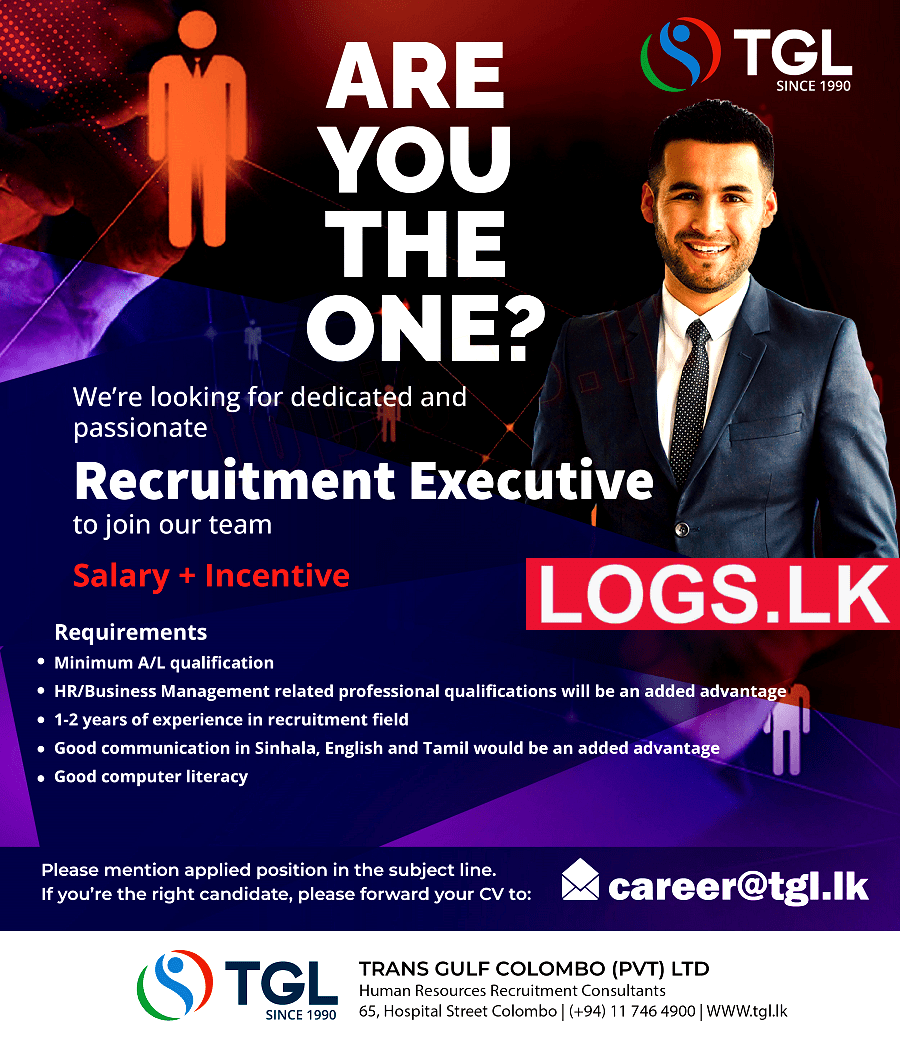 Recruitment Executive Job Vacancy at Trans Gulf Colombo (Pvt) Ltd Job Vacancies