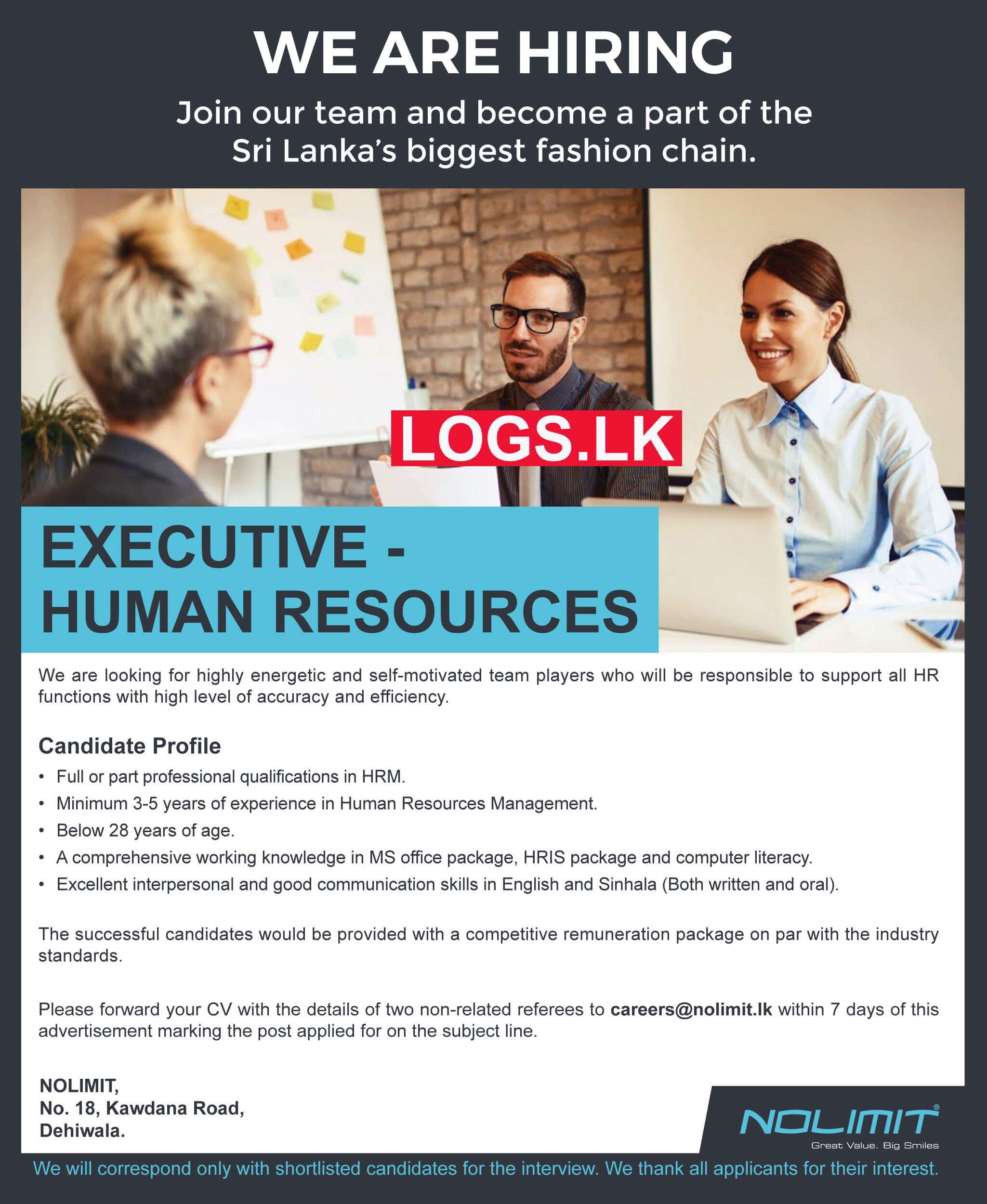 Human Resources Executive Job Vacancy at NOLIMIT Company Job Vacancies