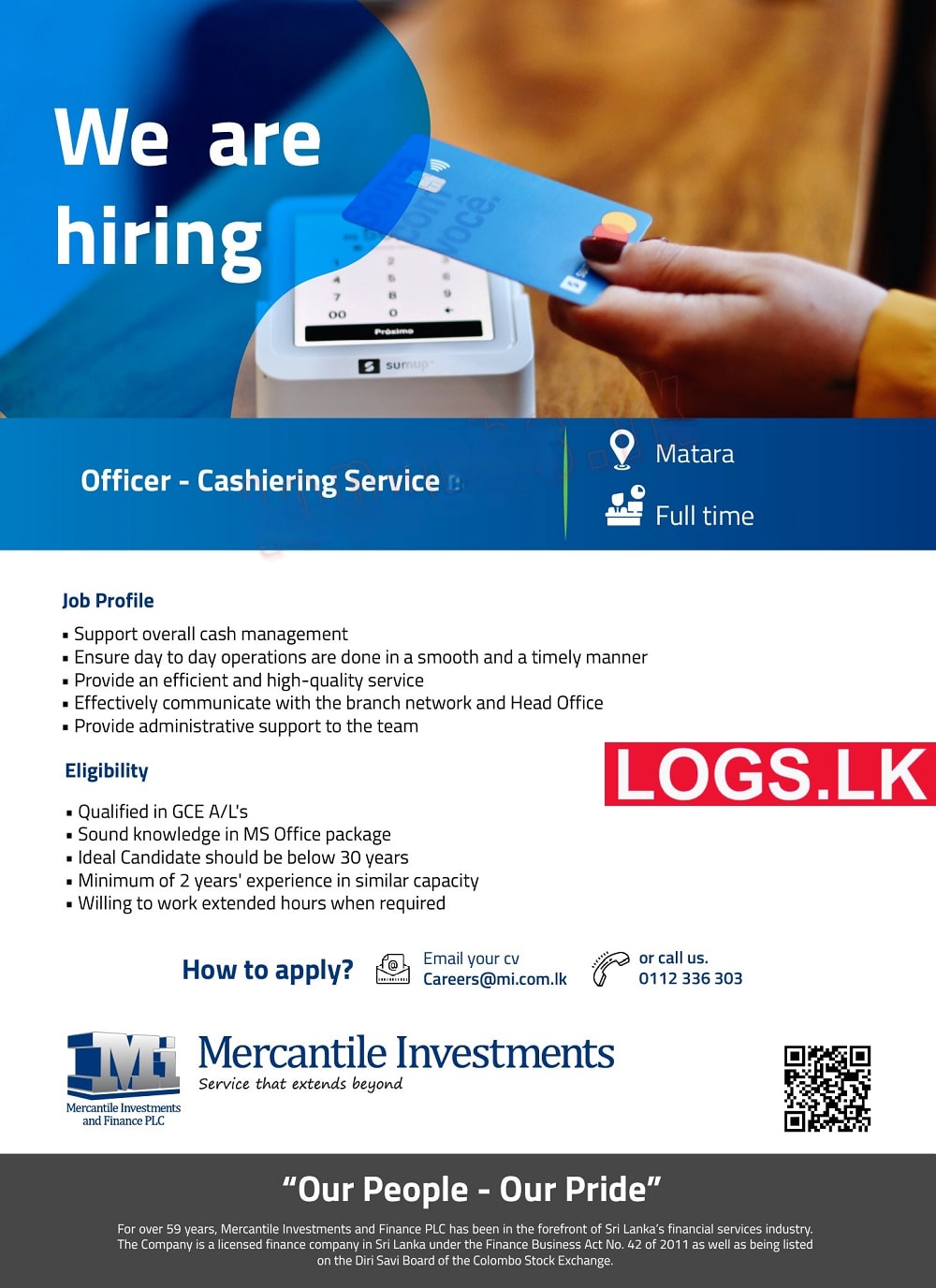 Officer Job Vacancy at Mercantile Investments and Finance PLC Job Vacancies
