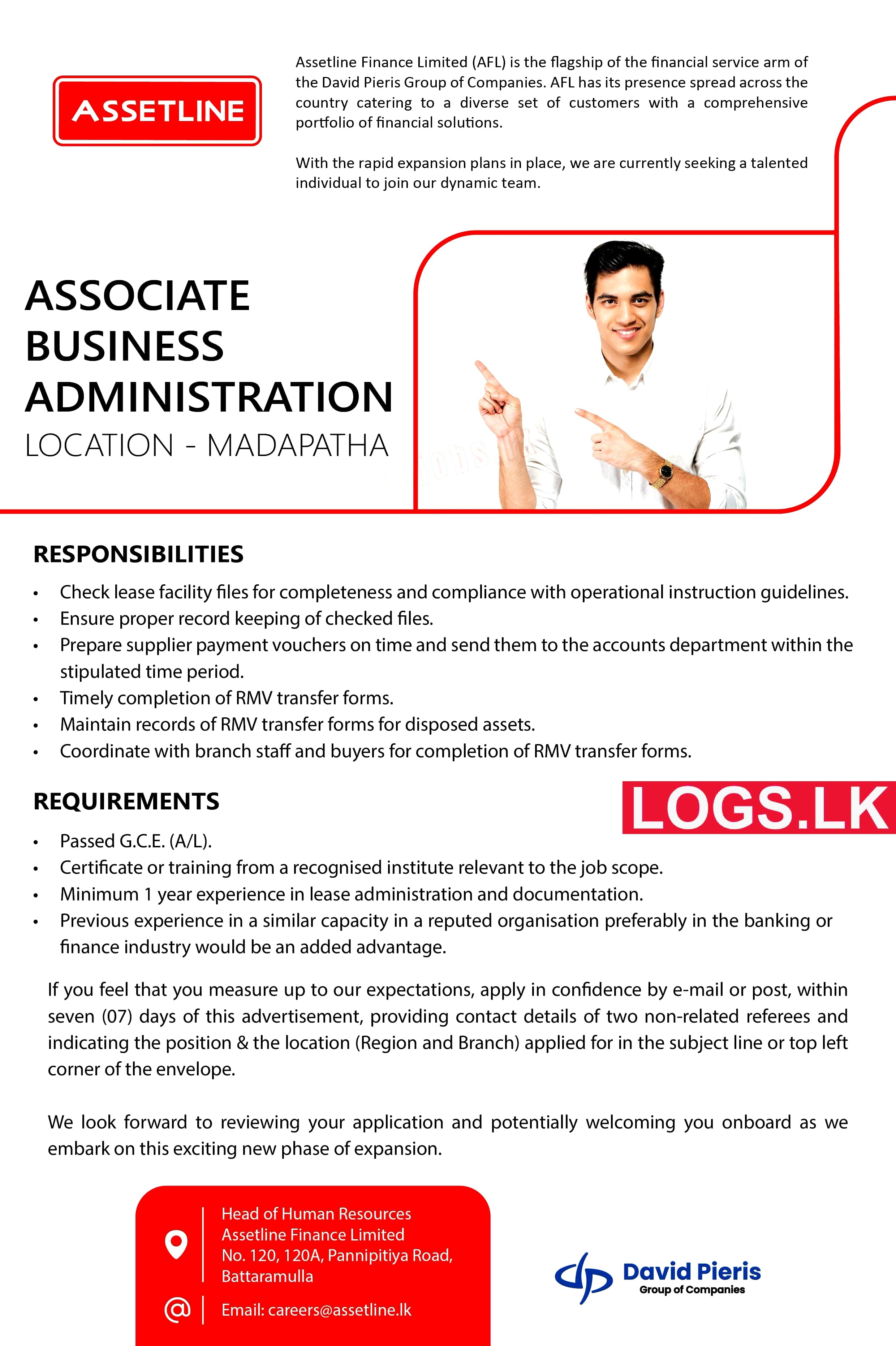 Business Administration Associate Vacancy at Assetline Finance Company Jobs Vacancies
