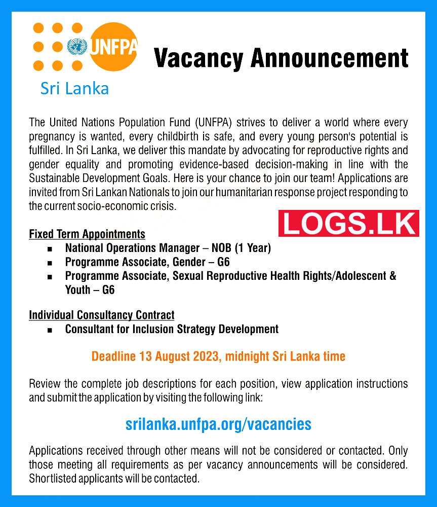 Consultants - United Nations Population Fund (UNFPA) Vacancies 2023 Application Form, Details Download