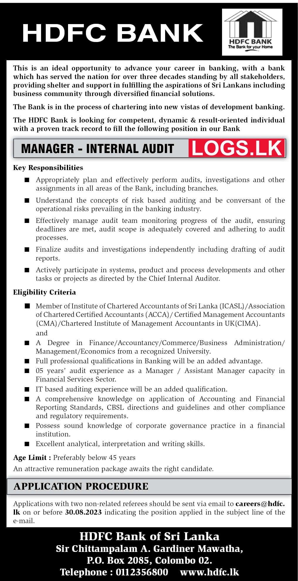 Manager Vacancies Details in English