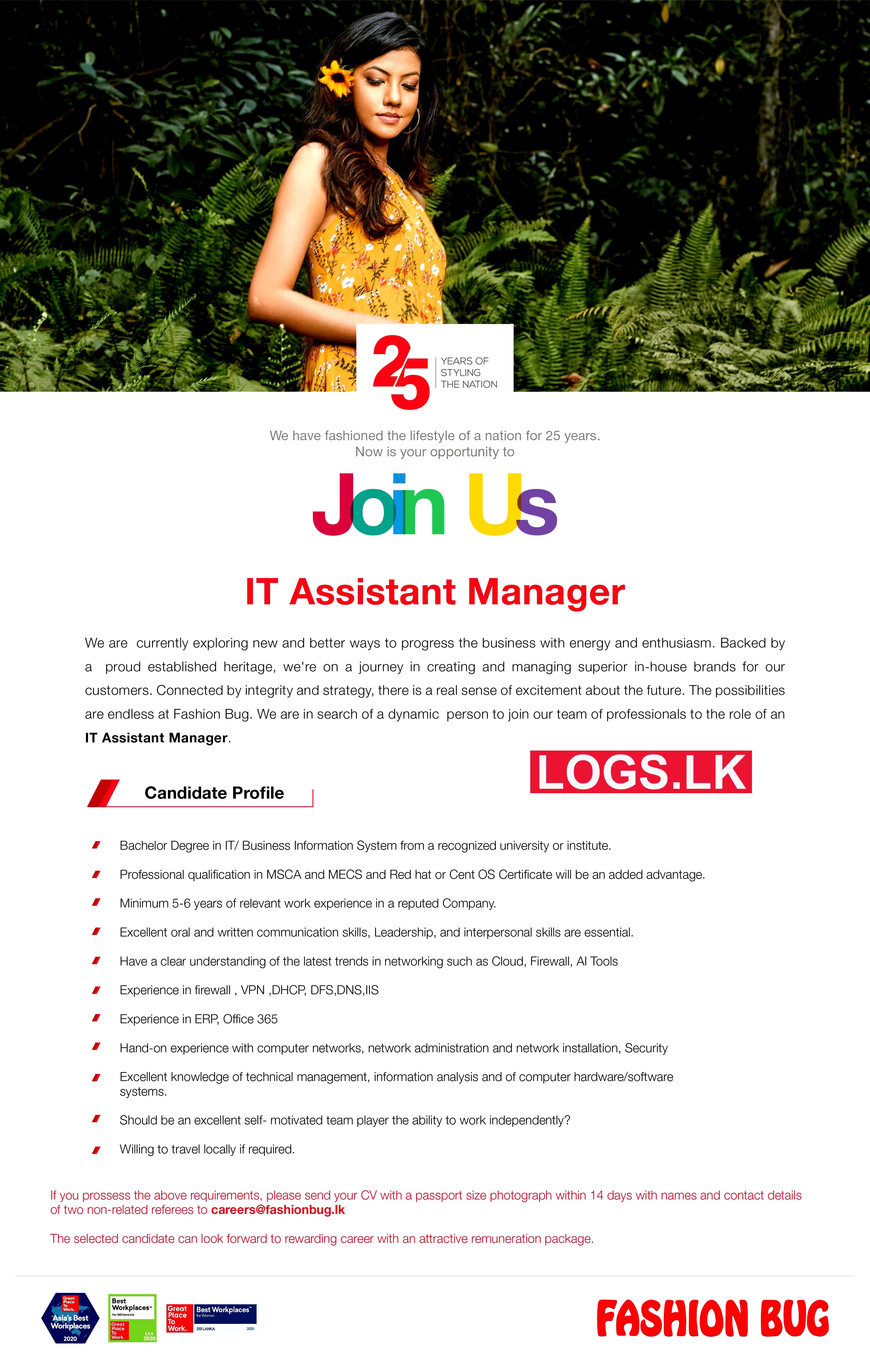 IT Assistant Manager Job Vacancy at Fashion Bug (Pvt) Ltd Job Vacancies in Sri Lanka
