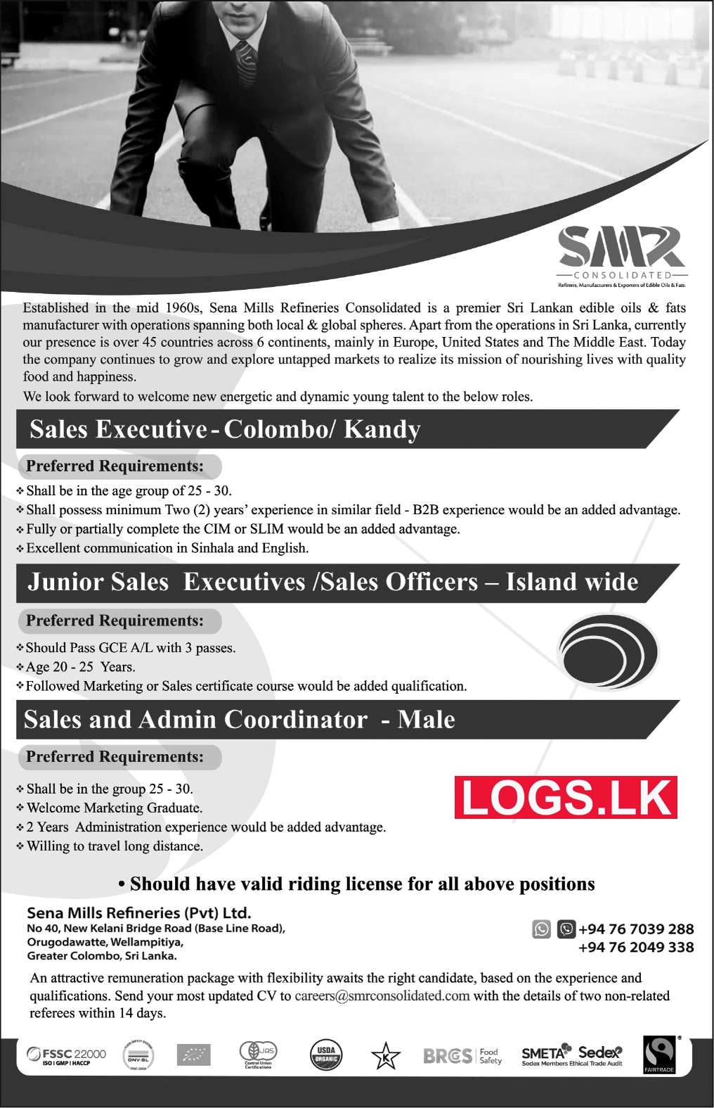 Sena Mills Refineries (Pvt) Ltd Job Vacancies in Sri Lanka Company Sri Lanka