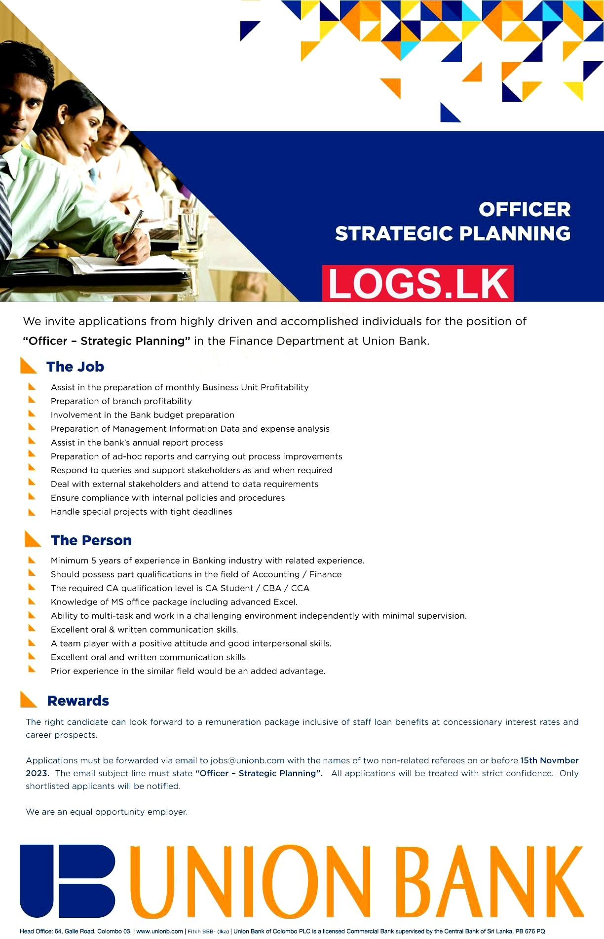 Strategic Planning Officer - Union Bank Job Vacancies 2024 Application Form, Details Download