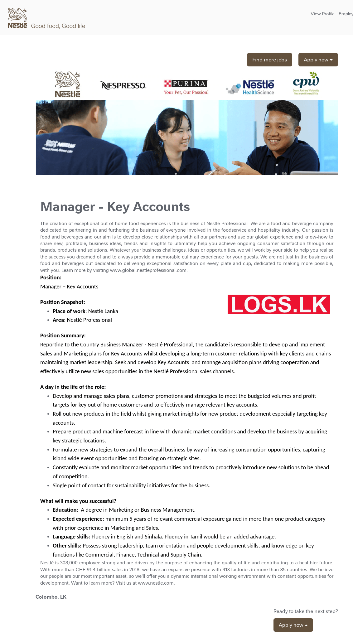 Manager (Key Accounts) - Nestle Job Vacancies 2024 Application Form, Details Download