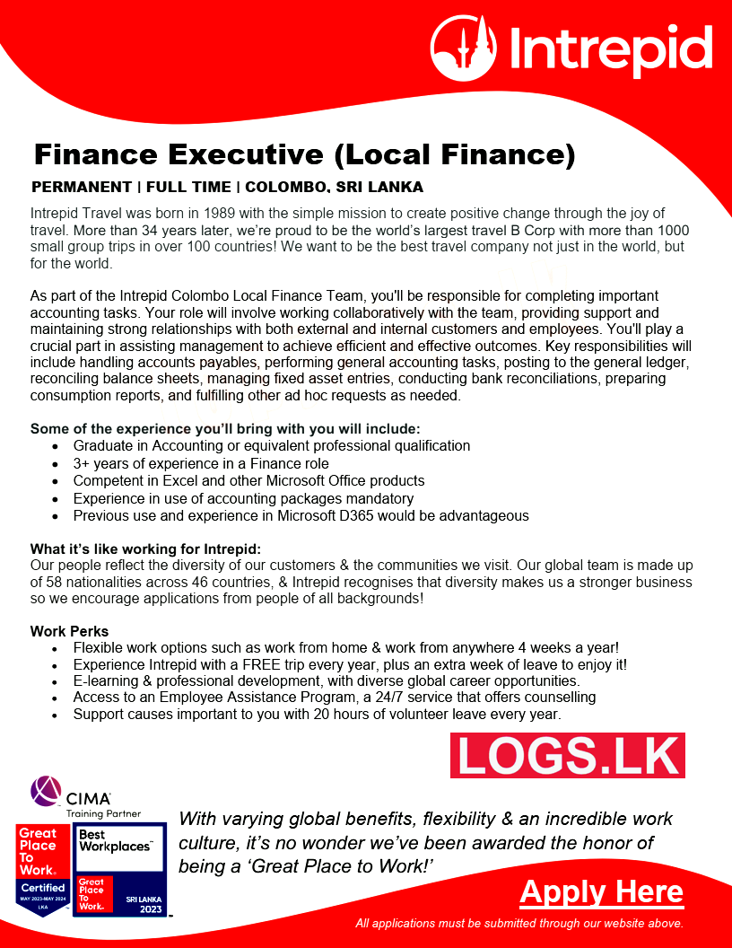 Finance Executive - Intrepid Job Vacancies 2024 Application Form, Details Download
