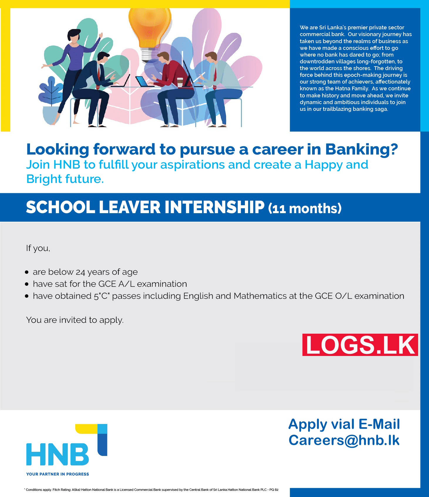 HNB Bank Vacancies for School Leavers 2024 in Sri Lanka Application Form, Details Download